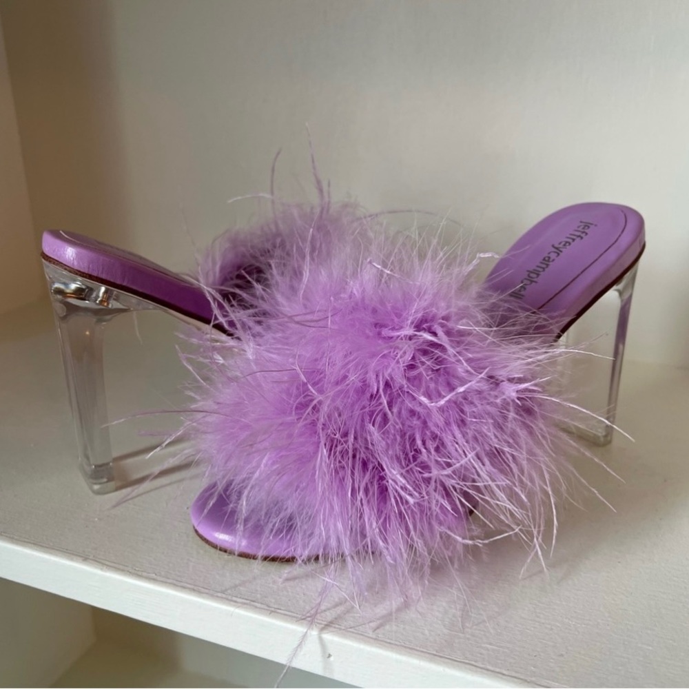 Jeffrey Campbell x Free People Daisy Heels Purple Feather Size 7